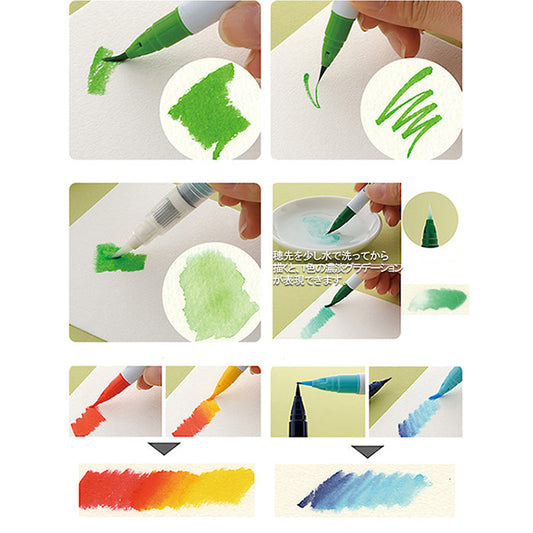 Kuretake Zig Clean Colour Real Watercolor Brush Pen - Yellow Colour Range image 3